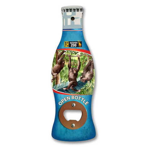Zoo Themed Coke Bottle Shaped Printed MDF Wooden Bottle Opener 200x66 mm - 1
