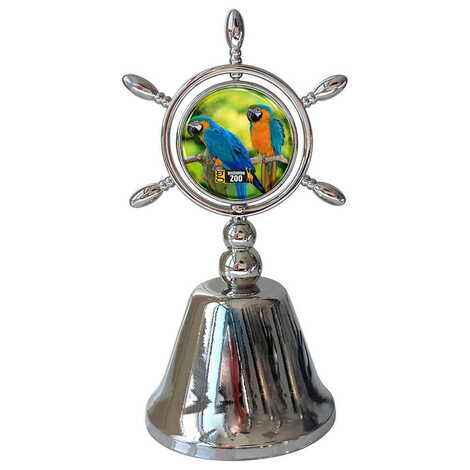 Zoo Themed Collectible Souvenir Double Face Metal Spinner Rudder Bell 44x92 mm - 1