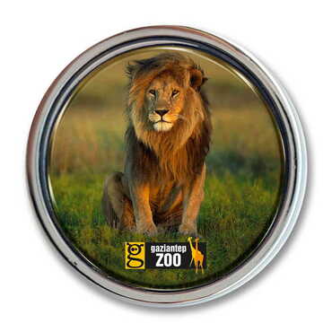 Myros - Zoo Themed Collectible Souvenir Metal Round Pin 18 mm