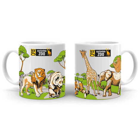 Zoo Themed Custom Printed Ceramic Coffee Mug 82x90 mm - 1