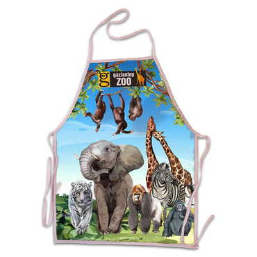 Myros - Zoo Themed Customised Digital Printed Kids Apron 400x600 mm