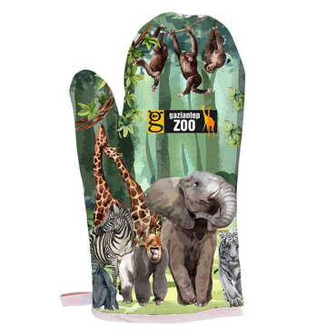 Myros - Zoo Themed Customised Digital Printed Kitchen Glove 300x150 mm