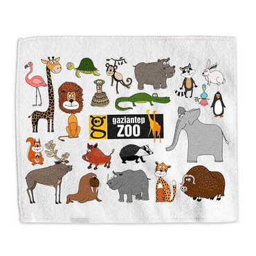 Myros - Zoo Themed Customised Digital Printed Tea Towel 500x300 mm