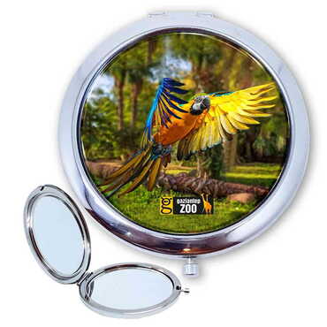 Zoo Themed Customised Metal Epoxy Travel Make Up Compact Mirror 70x11 mm - Myros