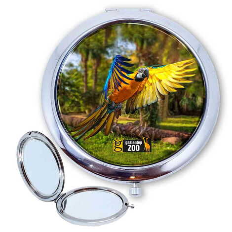 Zoo Themed Customised Metal Epoxy Travel Make Up Compact Mirror 70x11 mm - 1