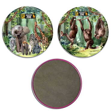 Myros - Zoo Themed Customised Metal Tin Coaster 90 mm