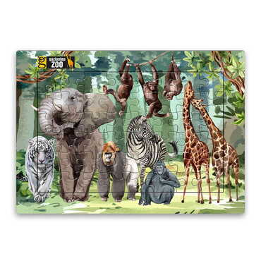 Zoo Themed Customised Paper Jigsaw Puzzle 190x270 mm - Myros