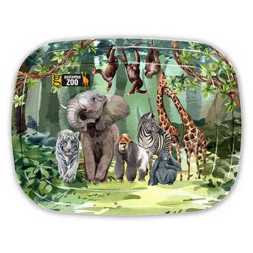 Myros - Zoo Themed Customised Printed Tin Serving Tray 305x235 mm