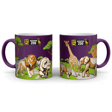 Myros - Zoo Themed Customised Serigraphy Printed Ceramic Mug 82x90 mm