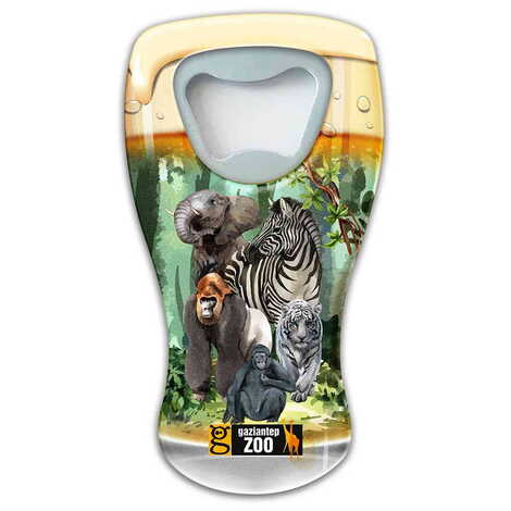 Zoo Themed Customised UV Printed Beer Glass Shape Plastic Base Bottle Opener 52x97 mm - 1
