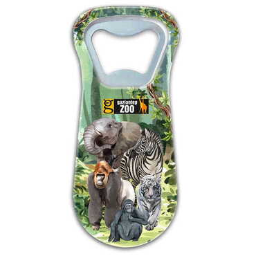 Zoo Themed Customised Uv Printed Plastic Base Plastic Base Bottle Opener 95x43 mm - Thumbnail