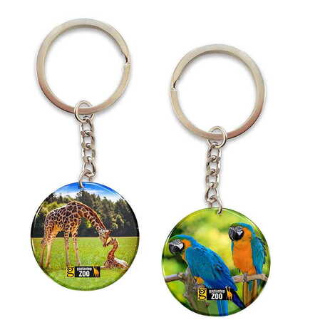 Zoo Themed Double Face Printed Epoxy Keychain - 1