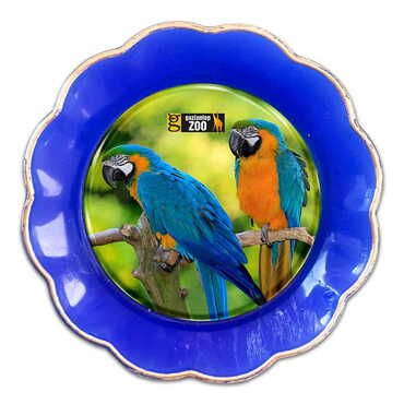 Myros - Zoo Themed Epoxy Dome Plate Shaped Souvenir Fridge Magnet 73 mm