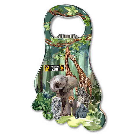 Zoo Themed Foot Shaped Metal Magnetic Bottle Opener 100x59 mm - 1