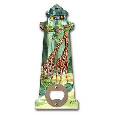 Myros - Zoo Themed Lighthouse Shaped Printed MDF Wooden Bottle Opener 188x77 mm