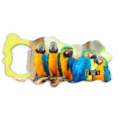 Zoo Themed Map Shaped Metal Magnetic Bottle Opener 100x45 mm - 1