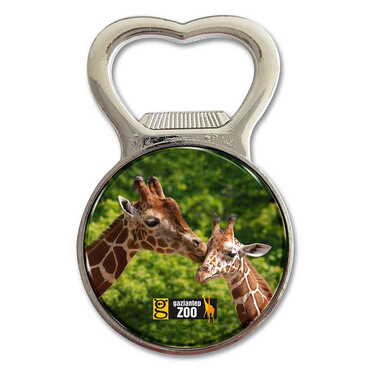 Zoo Themed Metal Magnetic Small Round Opener 38x60 mm - Thumbnail