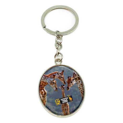 Zoo Themed Metal Oval Keychain 35x105 mm - 1