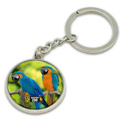 Zoo Themed Metal Round Keychain 35x90 mm - 1