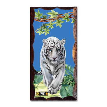 Zoo Themed Panaromic Printed Wooden Desktop Decor 53x117 mm - Myros