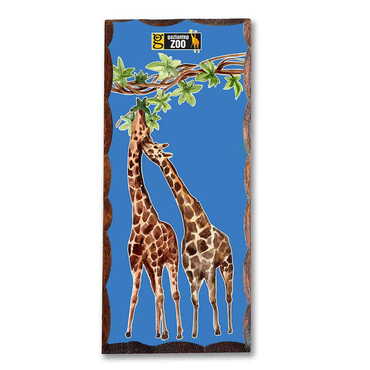 Zoo Themed Panaromic Printed Wooden Desktop Decor 75x166 mm - Myros