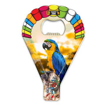 Zoo Themed Parachute Shaped Metal Magnetic Opener 113x75 mm - Thumbnail