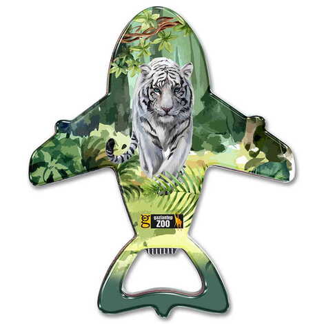 Zoo Themed Plane Shaped Metal Magnetic Bottle Opener 105x89 mm - 1
