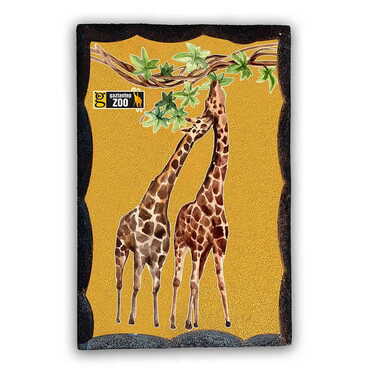 Myros - Zoo Themed Printed Wooden Desktop Decor 45x65 mm