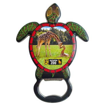 Myros - Zoo Themed Turtle Shaped Metal Magnetic Bottle Opener 103x75 mm