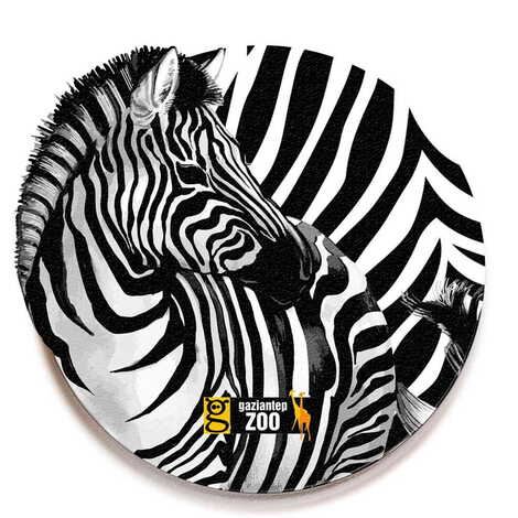 Zoo Themed Wooden Uv Printed Drink Coaster 97x97 mm - 1
